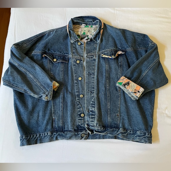 Et Vous Jackets & Blazers - Vintage Et Vous Blue Denim Jacket, cartoon pattern